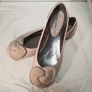 Steve Madden Zaram Leather Suede flats with zipper embellishment